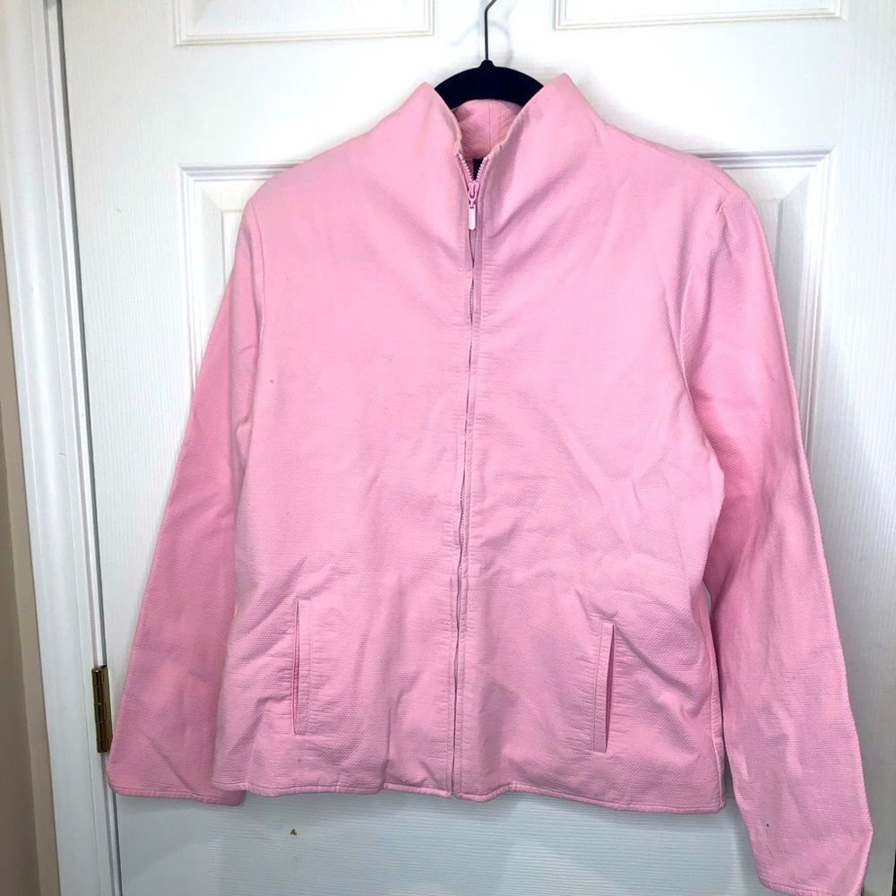 Eileen Fisher pink zip front jacket with pockets size medium